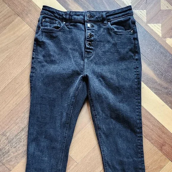 Denim&Co Faded Black Skinny Jeans Size 8